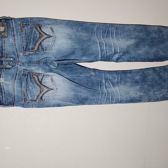 Salvage Anarchy Jeans Mens Buckle Relaxed Straight 34 Distressed distroyed - Picture 6 of 16